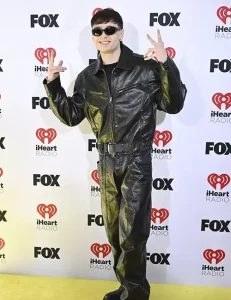 Iheartradio Music Awards 2024 Peso Pluma Black Leather Jumpsuit