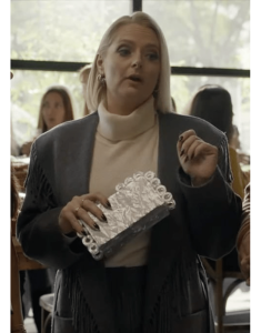 Lexi Tv Series Not Dead Yet S02 Lauren Ash Grey Fringe Coat