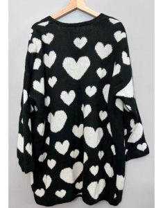 Maggie Tv Series Big Mood 2024 Nicola Coughlan Heart Print Cardigan.