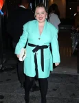 Nicola Coughlan Last Night New York Sea Green Coat