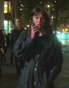 Sadie Mccarthy Tv Series The Girls On The Bus 2024 Melissa Benoist Belted Plaid Coat