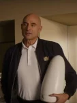 Mark Strong Atlas 2024 General Jake Boothe Black Bomber Jacket