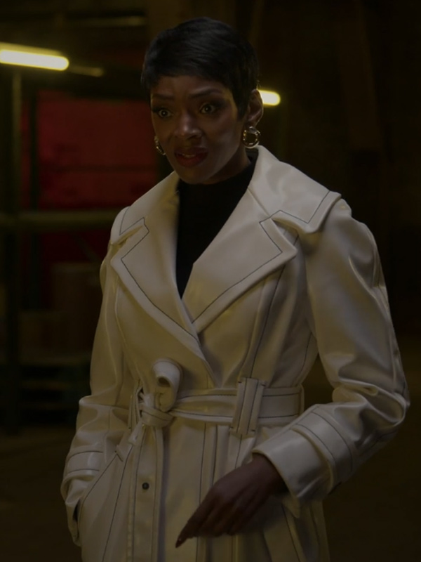 Caroline Chikezie Power Book II Ghost Tv Series S04 Noma White Leather Trench Coat Caroline Chikezie Power Book II Ghost Tv Series S04 Noma White Leather Trench Coat