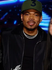 Chance The Rapper The Voice Season 25 Black Floral Satin Jacket.