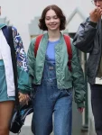Emma Myers A Good Girl’s Guide To Murder 2024 Pip Fitz-amobi Green Bomber Jacket