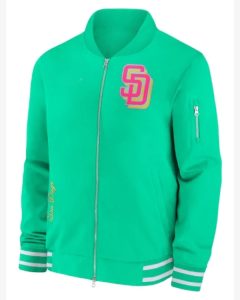 San-Diego-Padres-Full-Zip-Green-Bomber-Jacket-california-outfits