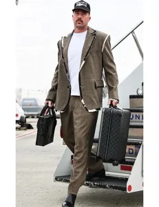 Travis Kelce Just Livin In Wayne’s World Plaid Blazer