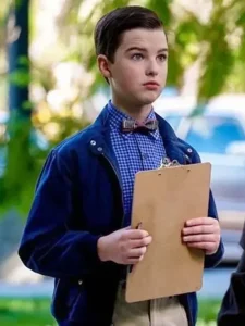 Young Sheldon 2024 Sheldon Cooper Blue Cotton Jacket.