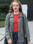 Joey King A Family Affair 2024 Zara Ford Grey Cotton Jacket