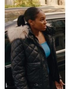 Sabrina Clarke Series Supacell 2024 Nadine Mills Black Quilted Hooded Jacket