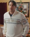 A Very Vermont Christmas Ryan McPartlin White Zip Sweater
