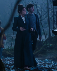 Agatha Harkness Agatha All Along 2024 Kathryn Hahn Black Long Coat.