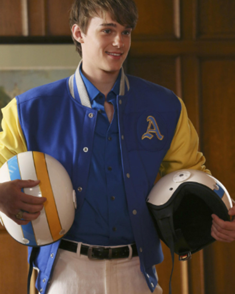 Ben Descendants Mitchell Hope Blue And Yellow Varsity Jacket Ben Descendants Mitchell Hope Blue And Yellow Varsity Jacket