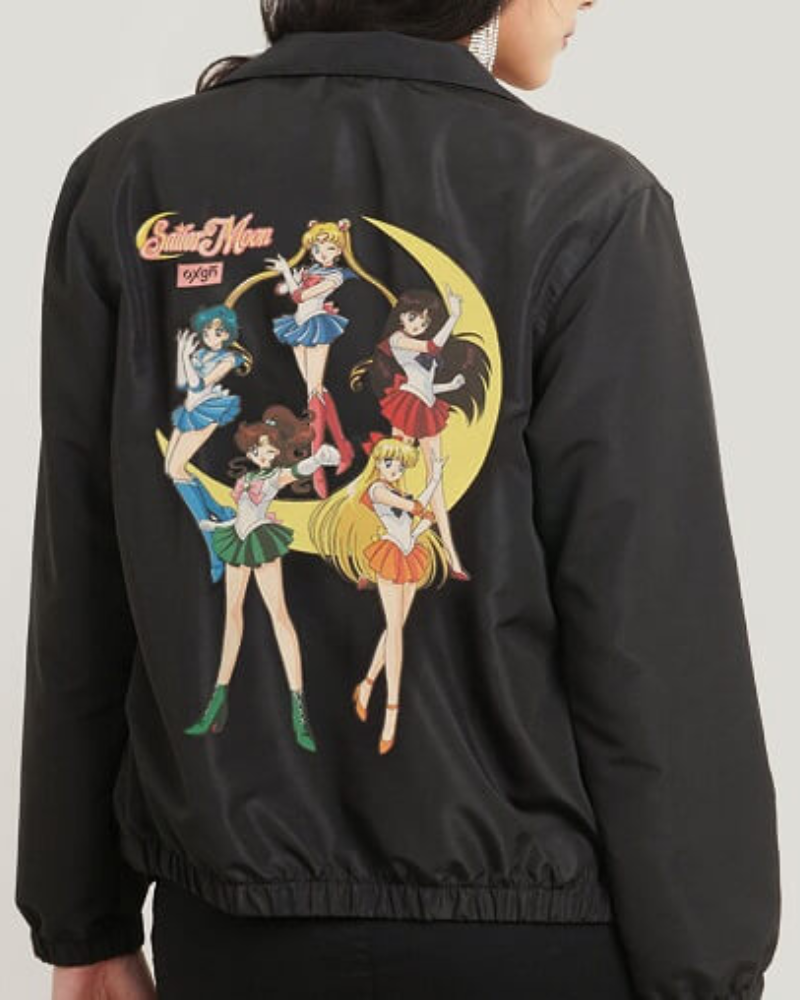 Black Pretty Guardian Sailor Moon Black Nylon Jacket Black Pretty Guardian Sailor Moon Black Nylon Jacket