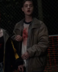 Eli Y2K 2024 Jaeden Martell Brown Cotton Bomber Jacket