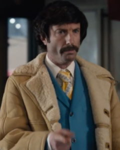 Jacob Tierney Shoresy Tv Series S01 Benny Brown Shearling Leather Coat.