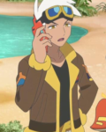 Pokémon Horizons The Series Friede Brown Shearling Jacket