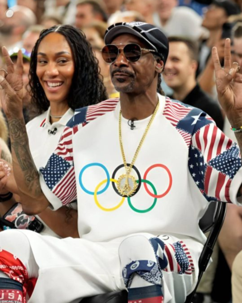 Snoop Dogg Olympic USA Flag White T-shirt Snoop Dogg Olympic USA Flag White T-shirt