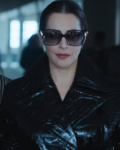 Amira Casar La Maison Tv Series Perle Foster Black Leather Coat