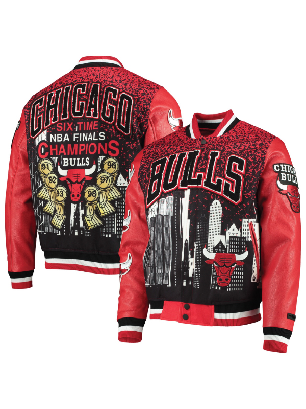Chicago-Bulls-Pro-Standard-Red-Remix-Varsity-Jacket Chicago Bulls Pro Standard Red Remix Varsity Jacket - Image 1