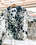 Cowhide Fringe Black And White Fur Leather Jacket