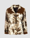 Cowhide Vintage White And Brown Fur Leather Jacket