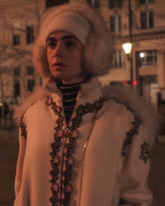 Emily Cooper Tv Series Emily In Paris S04 Lily Collins White Floral Coat