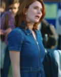 Gwen Sanders Series English Teacher 2024 Stephanie Koenig Blue Denim Jumpsuit