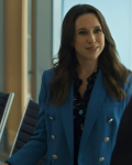 His & Hers 2024 Lacey Chabert Blue Double-breasted Blazer