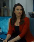 His & Hers 2024 Lacey Chabert Red Wool Blazer