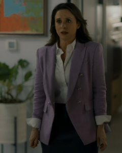 His & Hers Lacey Chabert Purple Double-breasted Blazer