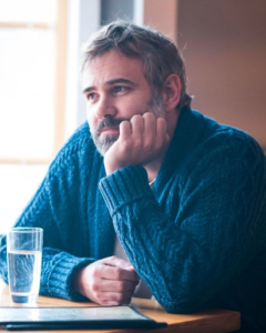 Karl Alberg Murder In A Small Town 2024 Rossif Sutherland Blue Cardigan