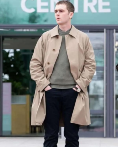 Mitchell Robertson Curfew 2024 Eddie Beige Cotton Trench Coat