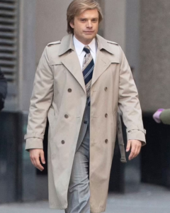 Sebastian Stan Movie The Apprentice 2024 Donald Trump Beige Cotton Coat