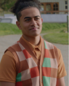 Tv-series Under The Vines S03 Orange Checkered Knitted Grid Vest