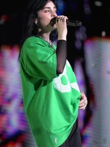 Billie Eilish in show with 83 Green Jersey