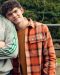 Charlie Heartstopper S03 Joe Locke Orange Check Shirt