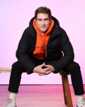 Cyrus It’s What’s Inside Horror Movie 2024 James Morosini Black Puffer Hooded Jacket
