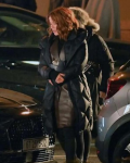 Kate Beckinsale Canary Black 2024 Avery Graves Black Puffer Hooded Coat