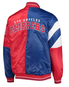 LA Clippers Satin Red and Blue Jacket