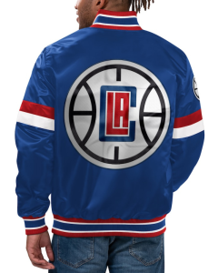 La Clippers Starter Home Game Satin Full-snap Royal Blue Jacket