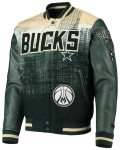 Men's Milwaukee Bucks Pro Standard Green Remix Varsity Full-zip Jacket