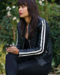 Pippa Tell Me Lies S01 Sonia Mena Black Quilted Bomber Jacket