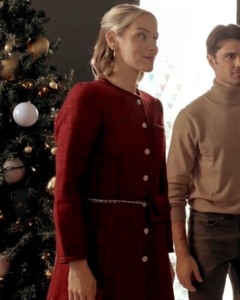 Rachel Skarsten The Christmas Charade 2024 Whitney Dress Coat