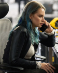 Sorina Movie Canary Black 2024 Romina Tonkovic Black Cropped Leather Jacket