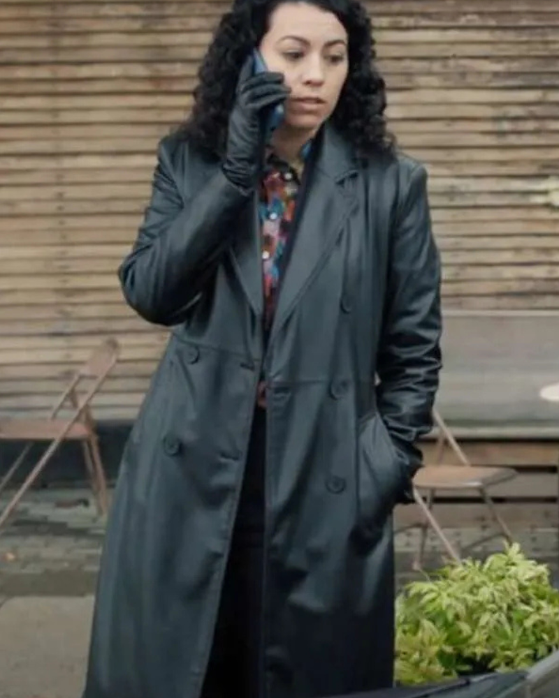 Tv Series The Irrational Morgan Hall Black Leather Trench Coat Tv Series The Irrational Morgan Hall Black Leather Trench Coat