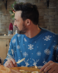 Hunter Williams A European Christmas 2024 Philip Boyd Light Blue Sweater