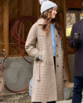 Maggie McKenzie TV Movie All I Need For Christmas 2024 Mallory Jansen Beige Plaid Coat