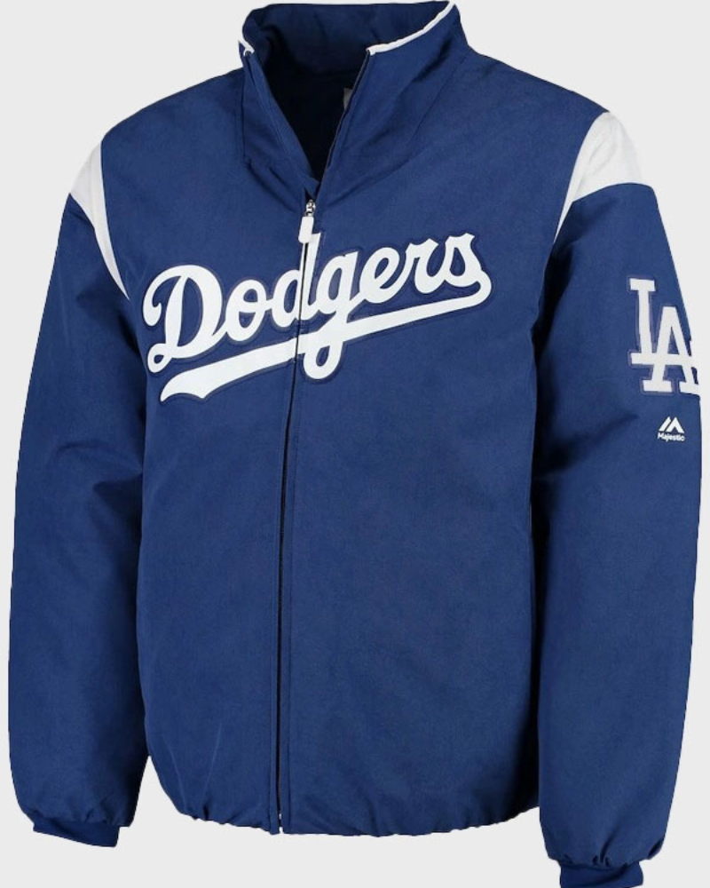 Majestic Royal Los Angeles Dodgers On-field Therma Base Thermal Full-zip Jacket Majestic Royal Los Angeles Dodgers On-field Therma Base Thermal Full-zip Jacket
