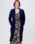 Olivia Movie Santa Tell Me 2024 Erin Krakow Blue Wool Coat